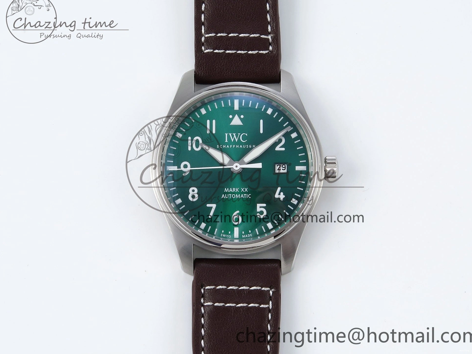 MIROTIME 0511 ZipUp Pilot Mark XX BLSF 1:1 Best Edition Green Dial on Brown Leather Strap MIYOTA 7019